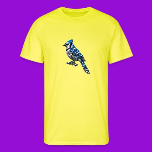 Silver Blue Jay on Perch - Men's 50/50 T-Shirt