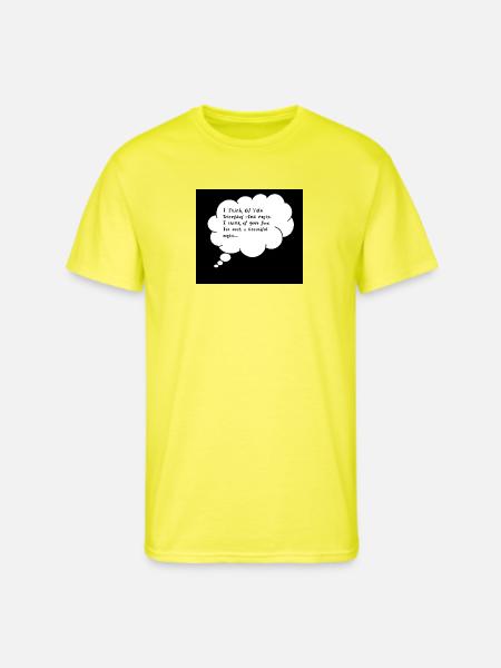 Thought Cloud Love Script - Men's 50/50 T-Shirt - neon yellow