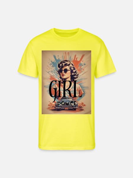 GIRL Power Retro Ride - Men's 50/50 T-Shirt - neon yellow