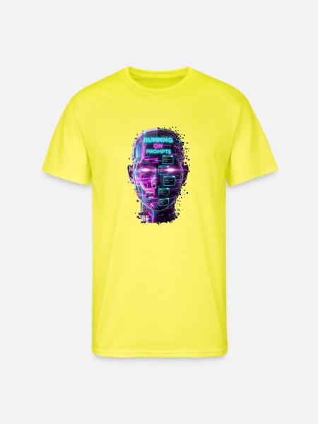 Neon Prompts AI Head - Men's 50/50 T-Shirt - neon yellow