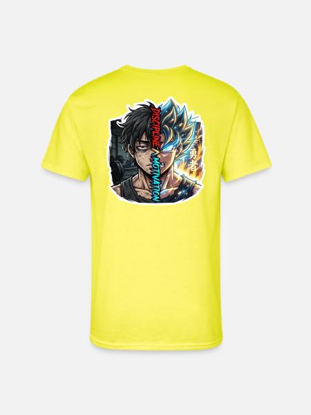 Dual Neon Warrior Split - Men's 50/50 T-Shirt - neon yellow