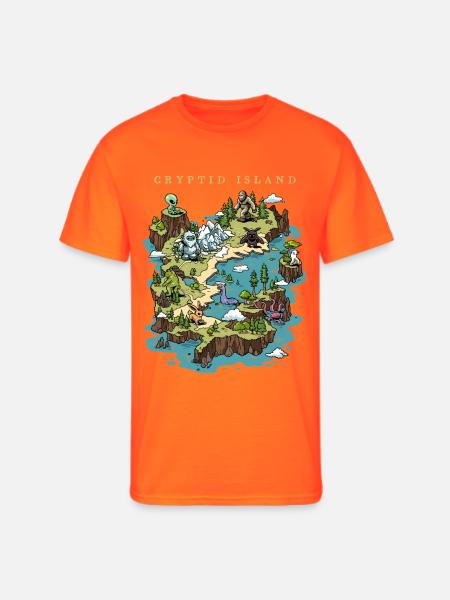 Cryptid Island - Men's 50/50 T-Shirt - neon orange