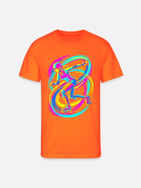 Roller Skater - Men's 50/50 T-Shirt - neon orange