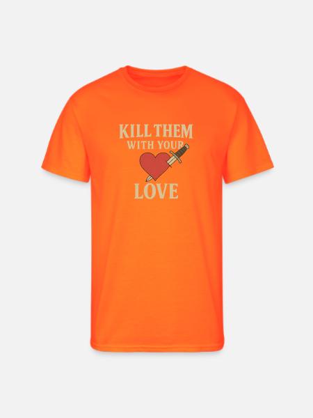 Heart and Dagger - Men's 50/50 T-Shirt - neon orange
