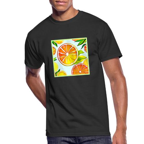 Orange Slice: Citrus Art - Men's 50/50 T-Shirt