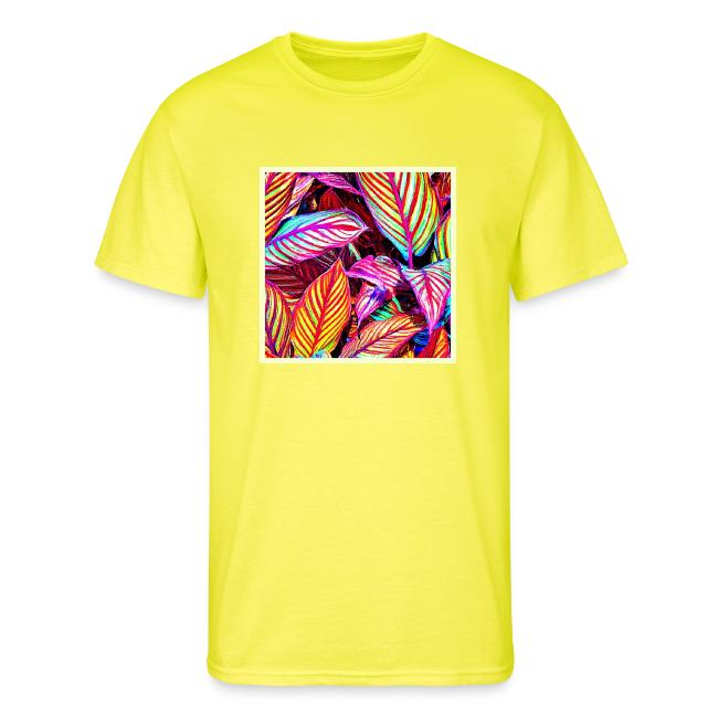 Striped Neon Leaves Design