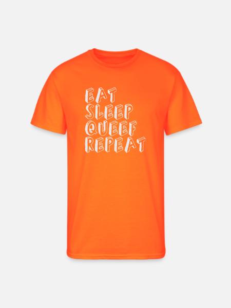 Eat Sleep Queef Repeat - Men's 50/50 T-Shirt - neon orange