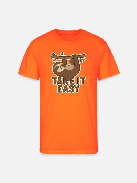 Take It Easy Sloth - Men's 50/50 T-Shirt - neon orange