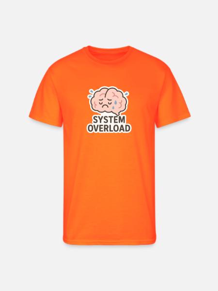 System Overload Brain Illustration - Men's 50/50 T-Shirt - neon orange