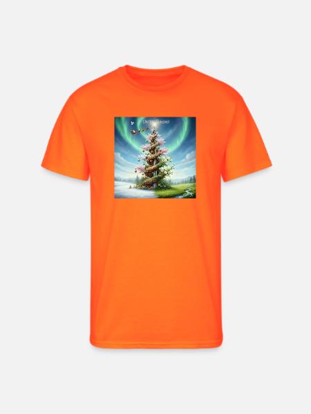 United Seasons Christmas Spiral Tree - Men's 50/50 T-Shirt - neon orange