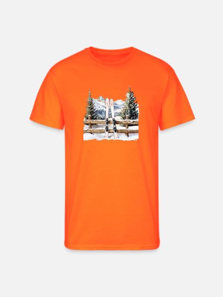 Alpine Ski Rest - Men's 50/50 T-Shirt - neon orange