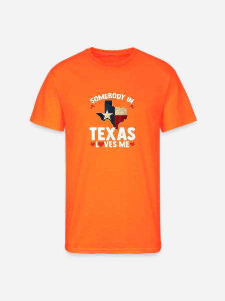 Somebody in Texas Loves Me - Men's 50/50 T-Shirt - neon orange
