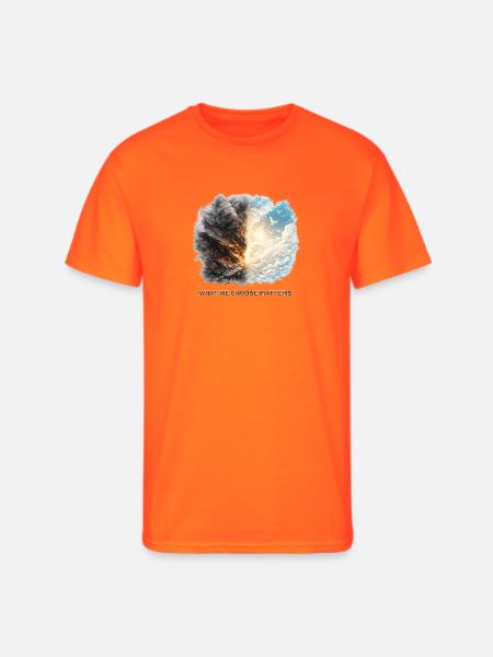 Fire and Sky Dichotomy - Men's 50/50 T-Shirt - neon orange
