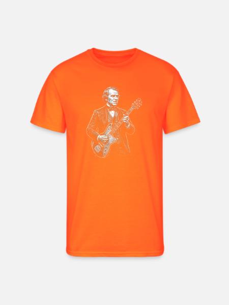 Andrew Johnson Guitarist Portrait  - Men's 50/50 T-Shirt - neon orange