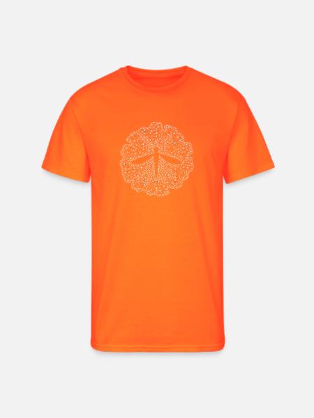 Geometric Mosquito Mesh Circle - Men's 50/50 T-Shirt - neon orange