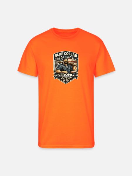 Blue Collar Strong  - Men's 50/50 T-Shirt - neon orange