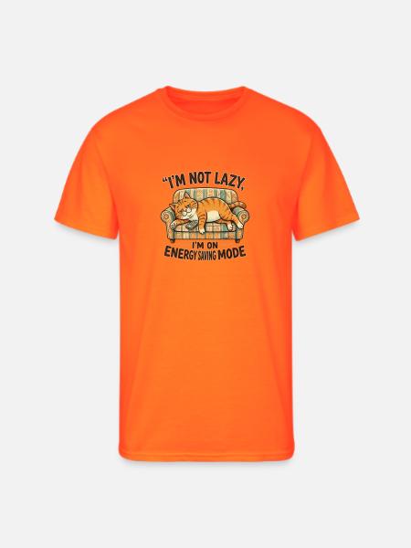 Lazy_Cat - Men's 50/50 T-Shirt - neon orange