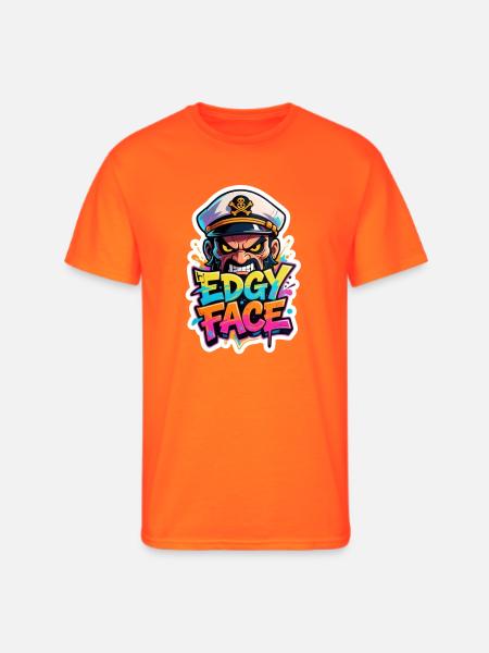 Edgy Face Sailor - Men's 50/50 T-Shirt - neon orange