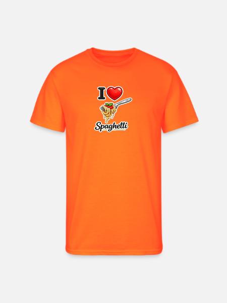 I Love Spaghetti Icon - Men's 50/50 T-Shirt - neon orange