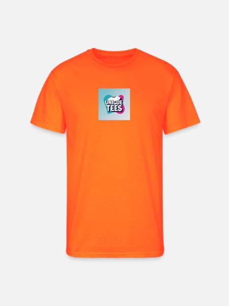 Unique Tees Bold Logo - Men's 50/50 T-Shirt - neon orange