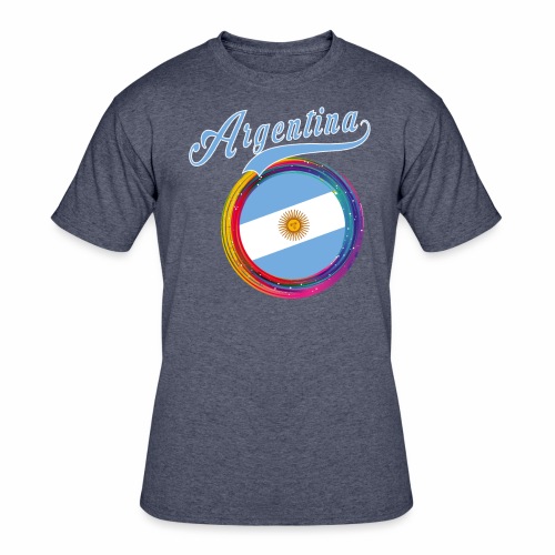 Argentina Sports Holi Color Framed Argentina Flag - Men's 50/50 T-Shirt