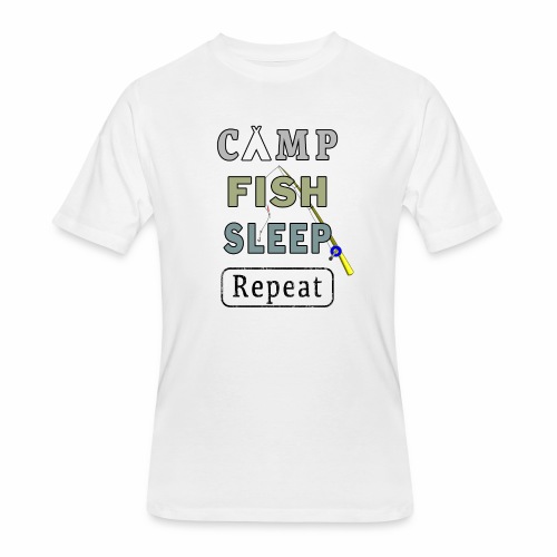 Camp Fish Sleep Repeat Campground Charter Slumber. - Men's 50/50 T-Shirt