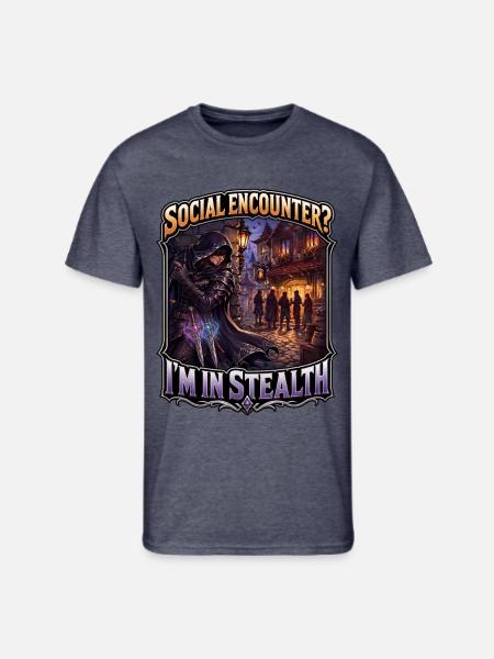 SOCIAL ENCOUNTER? I’M IN STEALTH - Men's 50/50 T-Shirt - navy heather