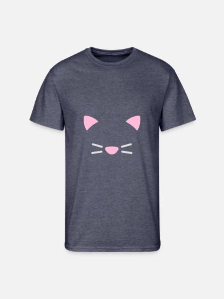Cute Cat Face - Men's 50/50 T-Shirt - navy heather