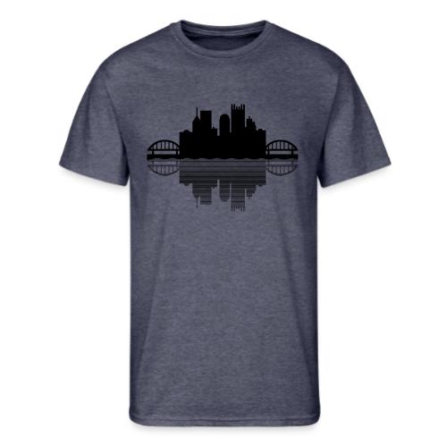 Pittsburgh Skyline Reflection (Black) - Men's 50/50 T-Shirt