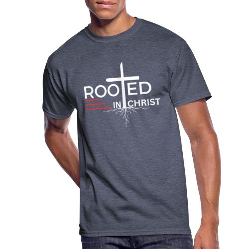 Rooted in Christ (white) - Colossians 2:7 - Men's 50/50 T-Shirt