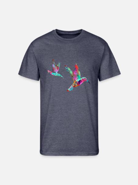 bird, painting,Birds, hummingbird, watercolour - Men's 50/50 T-Shirt - navy heather