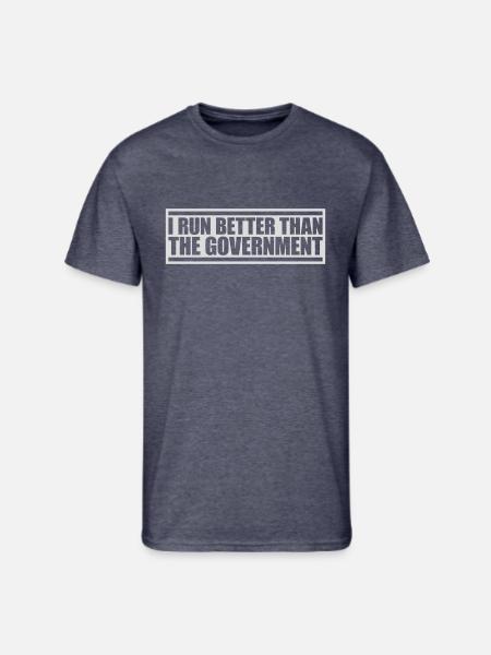 run better than government - Men's 50/50 T-Shirt - navy heather