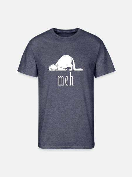 Meh Cat - Men's 50/50 T-Shirt - navy heather