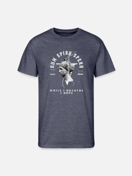 Latin Quote Dum Spiro Spero - Men's 50/50 T-Shirt - navy heather