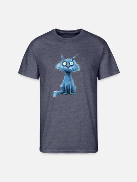 Funny Cat - Men's 50/50 T-Shirt - navy heather