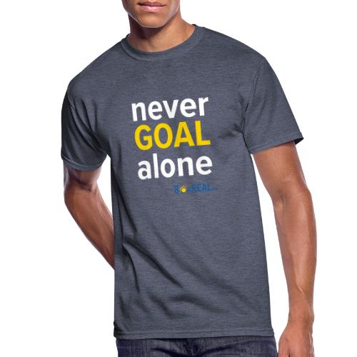 Never GOAL Alone - Black/Navy - Men's 50/50 T-Shirt