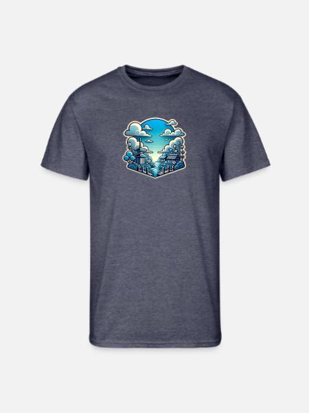 Sky blue - Men's 50/50 T-Shirt - navy heather
