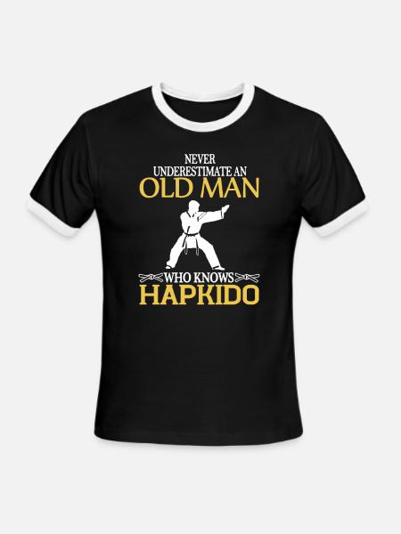 Old Man Hapkido Shirt - Men's Ringer T-Shirt - black/white