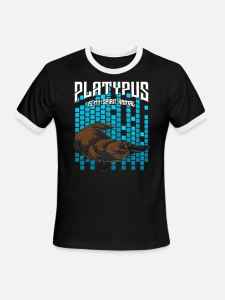 Platypus - Men's Ringer T-Shirt - black/white