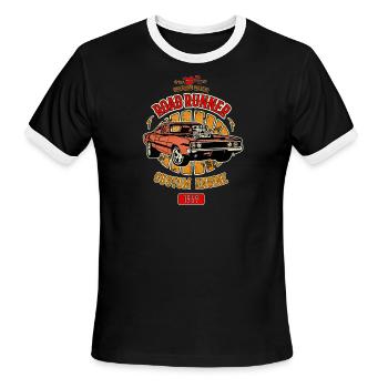 Plymouth Road Runner - American Muscle - Men's Ringer T-Shirt - black/white - Front - Jackson (183cm)
