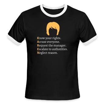 KAREN Acronym Meaning, Karen Haircut - Men's Ringer T-Shirt - black/white - Front - Jackson (183cm)