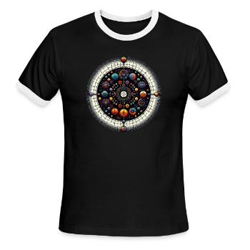 Mystic Zodiac Celestial Sphere - Men's Ringer T-Shirt - black/white - Front - Jackson (183cm)