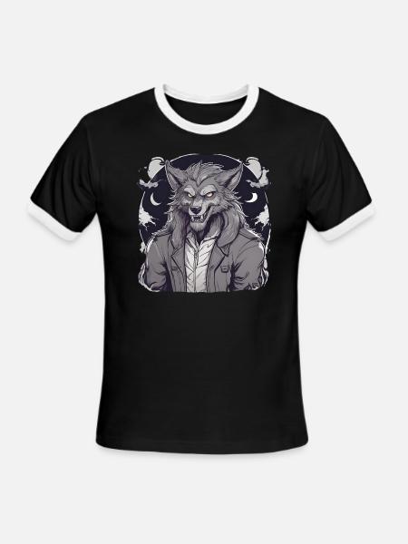 Halloween Werewolf - Men's Ringer T-Shirt - black/white