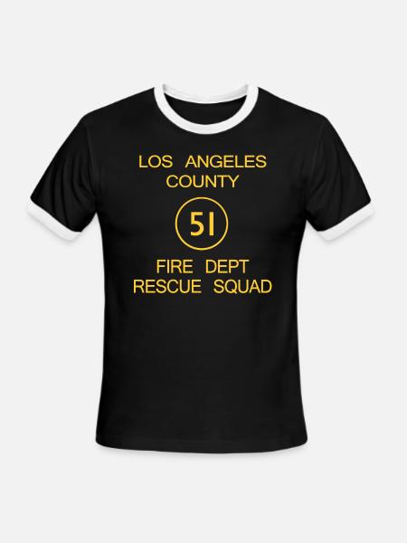 EMERGENCY! Squad 51 Rescue squad door logo - Men's Ringer T-Shirt - black/white