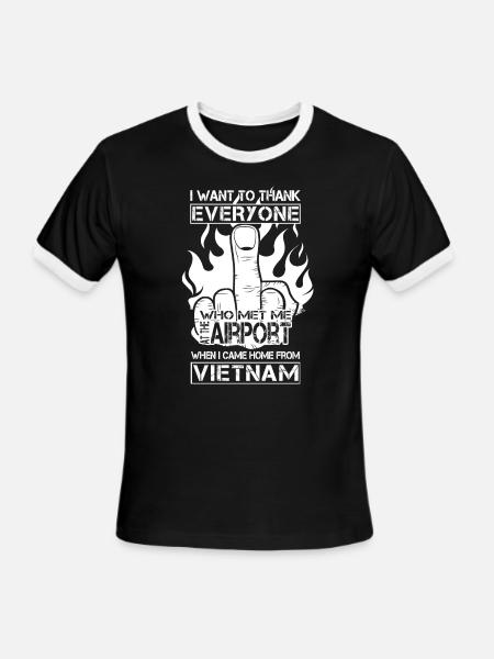 Veterans - Vietnam - Men's Ringer T-Shirt - black/white