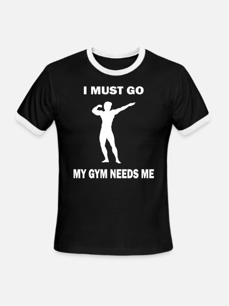 mygym - Men's Ringer T-Shirt - black/white