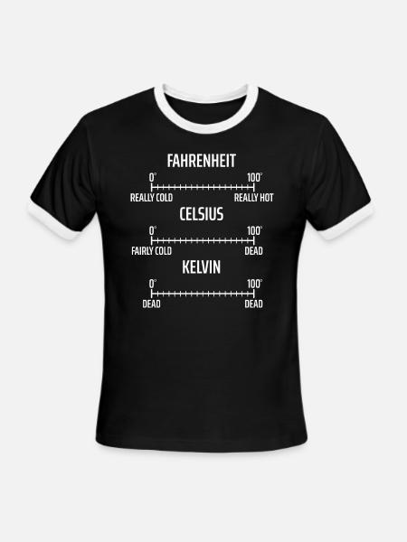 Temperature Math Physics Physicist Mathematician - Men's Ringer T-Shirt - black/white