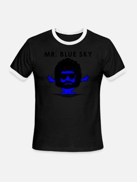 Mr Blue Sky cartoon - Men's Ringer T-Shirt - black/white