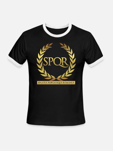SPQR - Men's Ringer T-Shirt - black/white