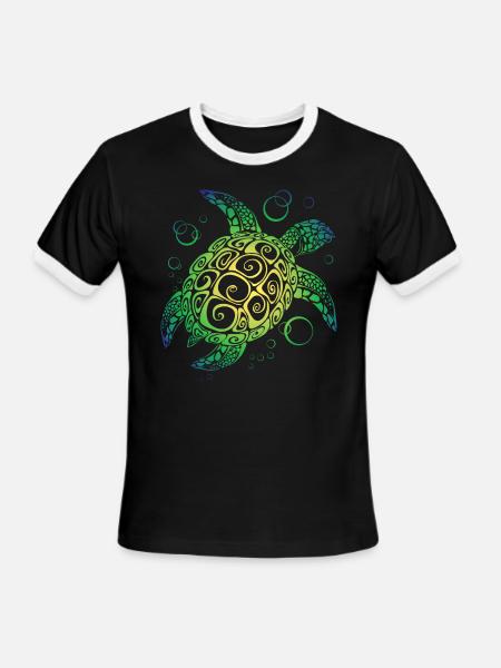 Sea Turtle - Men's Ringer T-Shirt - black/white